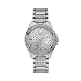 Guess Frontier Diamonds Silver Dial Silver Steel Strap Watch For Women - W1156L1 Authentic Buy Shop Now