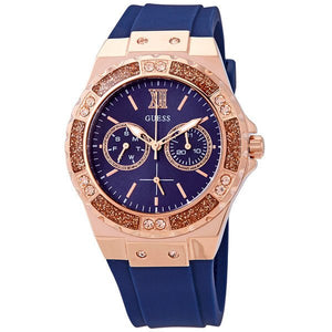 Guess Limelight Blue Dial Blue Silicone Strap Watch For Women - W1053L1 Authentic Buy Shop Now