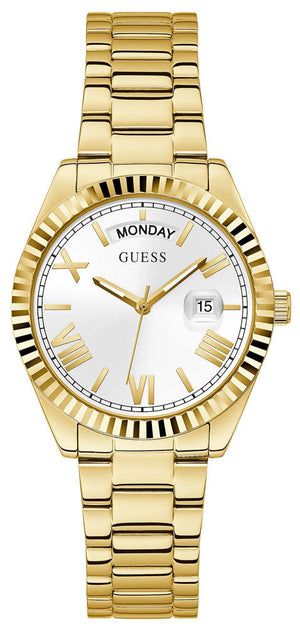 Guess Luna White Dial Gold Steel Strap Watch for Women - GW0308L2 Authentic Buy Shop Now