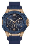 Guess Genesis Quartz Blue Dial Blue Silicone Strap Watch For Men - W1254G3 Authentic Buy Shop Now