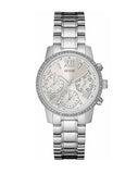 Guess Mini Sunrise Chronograph Quartz Silver Dial Silver Steel Strap Watch For Women - W0623L1 Authentic Buy Shop Now