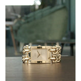 Guess Mod Heavy Metal Gold Dial Gold Steel Strap Watch For Women - W1117L2 Authentic Buy Shop Now