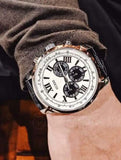 Guess Chronograph Quartz White Dial Brown Leather Strap Watch For Men - W0380G1 Authentic Buy Shop Now