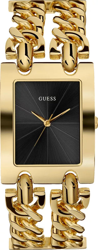 Guess Trend Multi Chain Black Dial Gold Steel Strap Watch for Women - U1117L5 Authentic Buy Shop Now