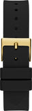 Guess Queen Quartz Gold Dial Black Silicone Strap Watch For Women - GW0536L3 Authentic Buy Shop Now