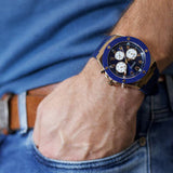 Guess Poseidon Blue Dial Blue Rubber Strap Watch for Men - GW0057G2 Authentic Buy Shop Now