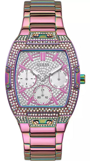 Guess Phoenix Chronograph Crystals Silver Dial Pink Steel Strap Watch For Women - GW0104L4 Authentic Buy Shop Now