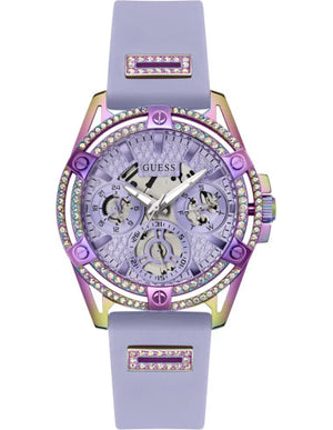 Guess Queen Quartz Purple Dial Purple Silicone Strap Watch For Women - GW0536L4 Authentic Buy Shop Now