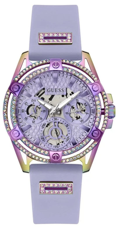 Guess Queen Quartz Purple Dial Purple Silicone Strap Watch For Women - GW0536L4 Authentic Buy Shop Now