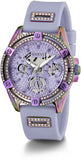 Guess Queen Quartz Purple Dial Purple Silicone Strap Watch For Women - GW0536L4 Authentic Buy Shop Now