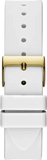 Guess Queen Quartz Gold Dial White Silicone Strap Watch For Women - GW0536L2 Authentic Buy Shop Now