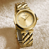 Guess Rumour Quartz Gold Dial Gold Steel Strap Watch For Women - GW0613L2 Authentic Buy Shop Now