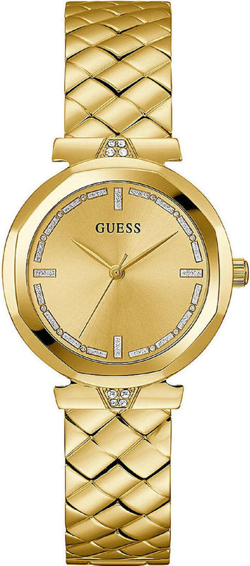 Guess Rumour Quartz Gold Dial Gold Steel Strap Watch For Women - GW0613L2 Authentic Buy Shop Now