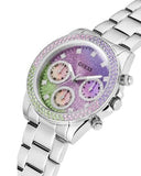 Guess Sol Chronograph Crystals Multicolor Dial Silver Steel Strap Watch For Women - GW0483L1 Authentic Buy Shop Now