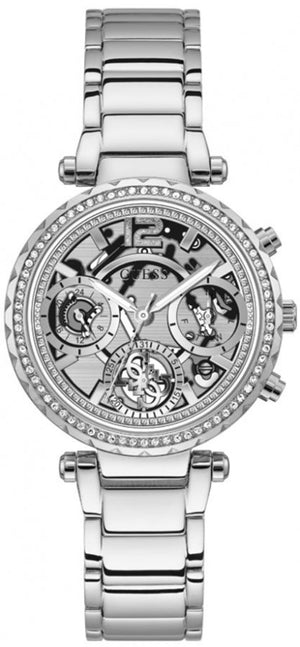 Guess Solstice Diamonds Silver Dial Silver Steel Strap Watch for Women - GW0403L1 Authentic Buy Shop Now