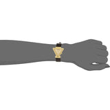 Guess Fame Quartz Gold Dial Black Leather Strap Watch For Women - GW0548L3 Authentic Buy Shop Now