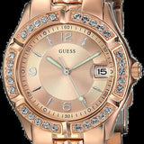 Guess Crystal Diamonds Rose Gold Dial Rose Gold Steel Strap Watch For Women - W11069L1 Authentic Buy Shop Now