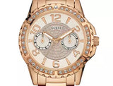 Guess Sassy Quartz White Dial Rose Gold Steel Strap Watch For Women - W0705L3 Authentic Buy Shop Now