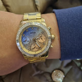 Guess Confetti Diamonds Gold Dial Gold Steel Strap Watch for Women - W0774L2 Authentic Buy Shop Now