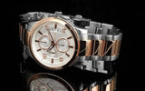 Guess Exec Chronograph White Dial Two Tone Steel Strap Watch for Men - W0075G2 Authentic Buy Shop Now