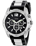 Guess Intrepid Chronograph Black Dial Two Tone Steel Strap Watch for Men - W0167G1 Authentic Buy Shop Now