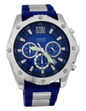 Guess Sport Multifunction Blue Dial Blue Rubber Strap Watch For Men - W0167G3 Authentic Buy Shop Now