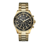 Guess Chaser Chronograph Black Dial Gold Steel Strap Watch for Men - W0170G2 Authentic Buy Shop Now