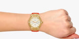 Guess Jet Setter Golden Dial Orange Rubber Watch For Women - W0564L2 Authentic Buy Shop Now