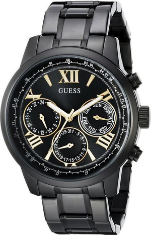 Guess Classic Multi-Function Black Dial Black Steel Strap Watch For Women - W0330L15 Authentic Buy Shop Now
