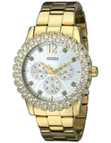 Guess Dazzler Diamonds Silver Dial Gold Steel Strap Watch for Women - W0335L2 Authentic Buy Shop Now