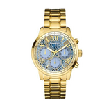 Guess Mini Sunrise Quartz Blue Dial Gold Steel Strap Watch For Women - W0448L6 Authentic Buy Shop Now