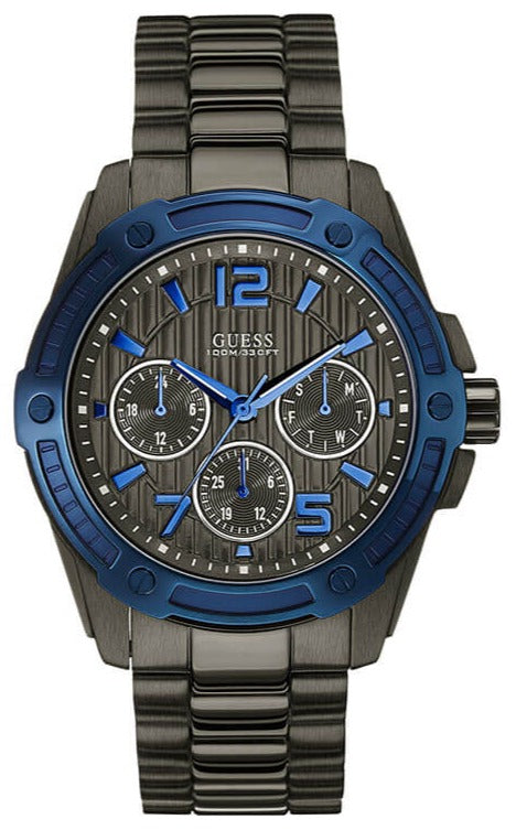 Guess Flagship Multifunction Chronograph Grey Dial Grey Steel Strap Watch for Men - W0601G1 Authentic Buy Shop Now