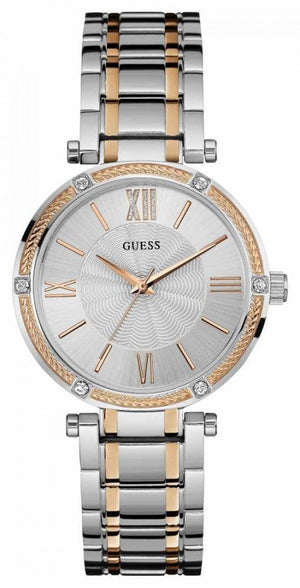 Guess Park Ave Silver Dial Two Tone Steel Strap Watch for Women - W0636L1 Authentic Buy Shop Now