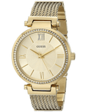 Guess Soho Champagne Dial Stainless Steel Mesh Bracelet Watch For Women - W0638L2 Authentic Buy Shop Now