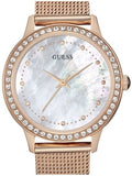 Guess Chelsea Mother of Pearl White Dial Rose Gold Mesh Strap Watch For Women - W0647L2 Authentic Buy Shop Now
