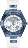 Guess Luna Diamonds White Dial White Rubber Strap Watch for Women - W0653L2 Authentic Buy Shop Now
