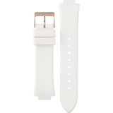 Guess Confetti Crystal Rose Gold Dial White Silicone Strap Watch For Women - W1098L5 Authentic Buy Shop Now