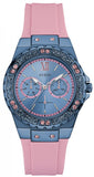 Guess Limelight Blue Dial Pink Rubber Strap Watch For Women - W0775L5 Authentic Buy Shop Now