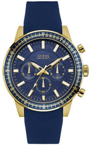 Guess Fuel Chronograph Blue Dial Blue Rubber Strap Watch for Men - W0802G2 Authentic Buy Shop Now