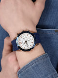Guess Caliber Chronograph White Dial Blue Silicone Strap Watch for Men - W0864G5 Authentic Buy Shop Now