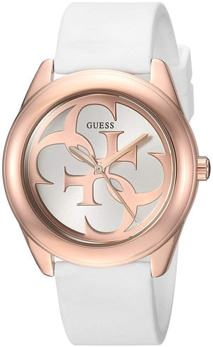 Guess G Twist White & Gold Dial White Silicone Strap Watch For Women - W0911L5 Authentic Buy Shop Now
