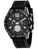 Guess Fleet Chronograph Black Dial Black Rubber Strap Watch for Men - W0971G1 Authentic Buy Shop Now