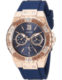 Guess Limelight Blue Dial Blue Silicone Strap Watch For Women - W1053L1 Authentic Buy Shop Now
