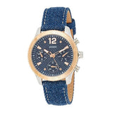 Guess Marina Chronograph Blue Dial Blue Denim Strap Watch For Women - W1057L1 Authentic Buy Shop Now