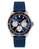 Guess Odyssey Multifunction Blue Dial Blue Rubber Strap Watch For Men - W1108G4 Authentic Buy Shop Now