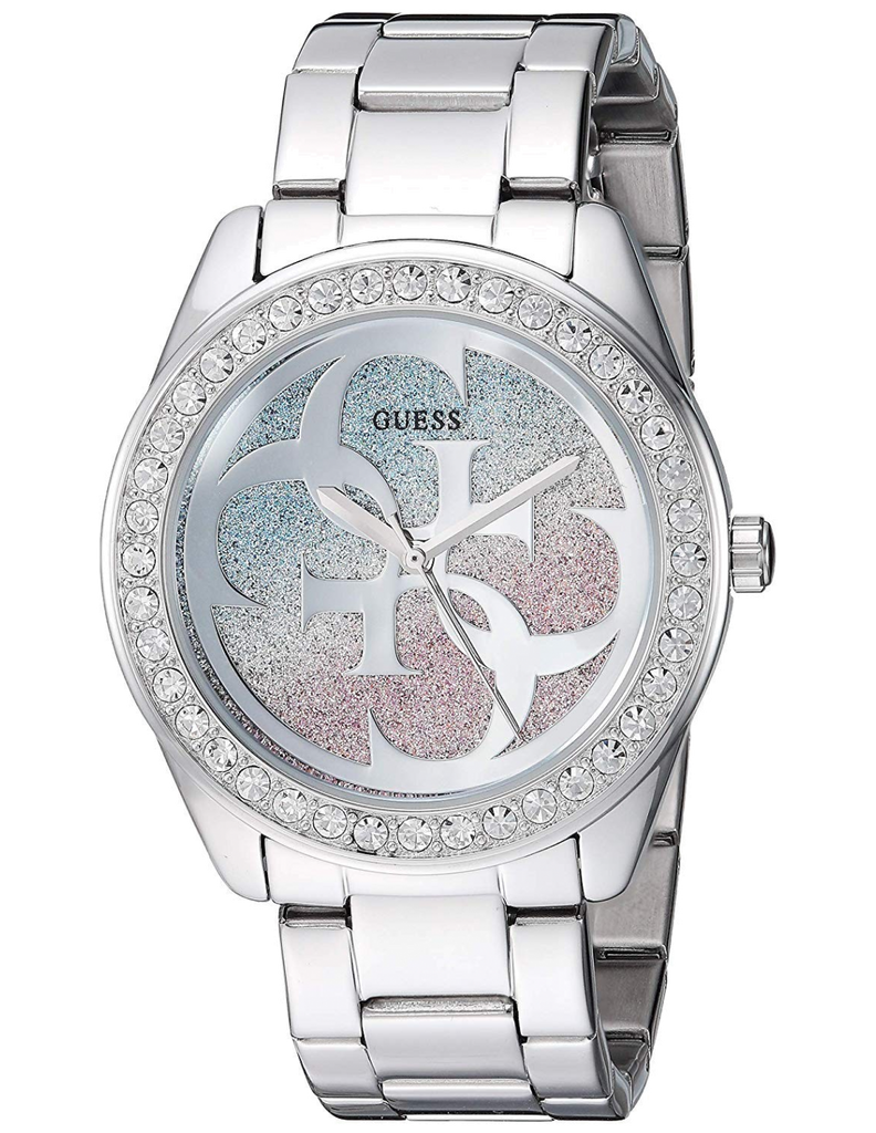 Guess G Twist Diamonds Silver Dial Silver Steel Strap Watch For Women - W1201L1 Authentic Buy Shop Now