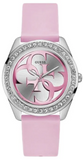 Guess G-Twist Diamonds Silver Dial Pink Rubber Strap Watch for Women - W1240L1 Authentic Buy Shop Now