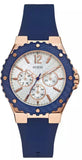 Guess Overdrive White Dial Blue Rubber Strap Watch for Women - W0149L5 Authentic Buy Shop Now
