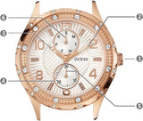 Guess Siren Diamonds White Dial Rose Gold Steel Strap Watch for Women - W0442L3 Authentic Buy Shop Now