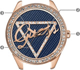 Guess Little Flirt Quartz Blue Dial Blue Leather Strap Watch For Women - W0456L6 Authentic Buy Shop Now